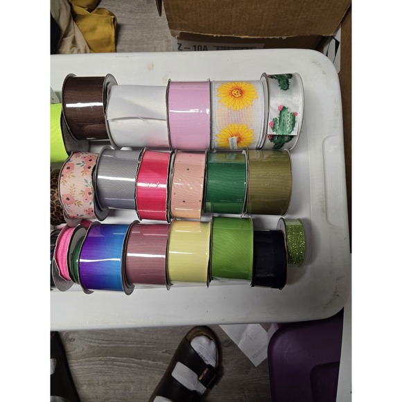 Ribbon Lot Mixed Grosgain Satin 51 Rolls - Picture 7 of 7